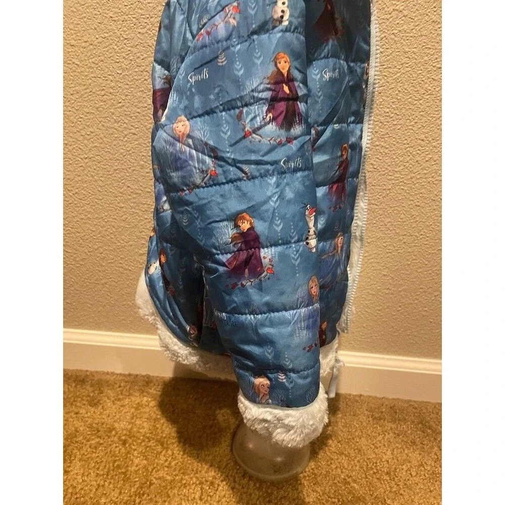 Disney Frozen Reservable (Blue & Light Blue) Puffer Jacket with Print Size 6